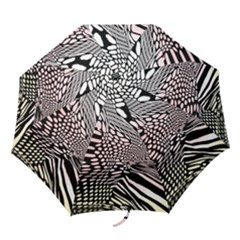 Abstract Fauna Pattern When Zebra And Giraffe Melt Together Folding Umbrellas by BangZart