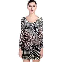 Abstract Fauna Pattern When Zebra And Giraffe Melt Together Long Sleeve Bodycon Dress by BangZart