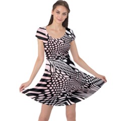 Abstract Fauna Pattern When Zebra And Giraffe Melt Together Cap Sleeve Dresses by BangZart