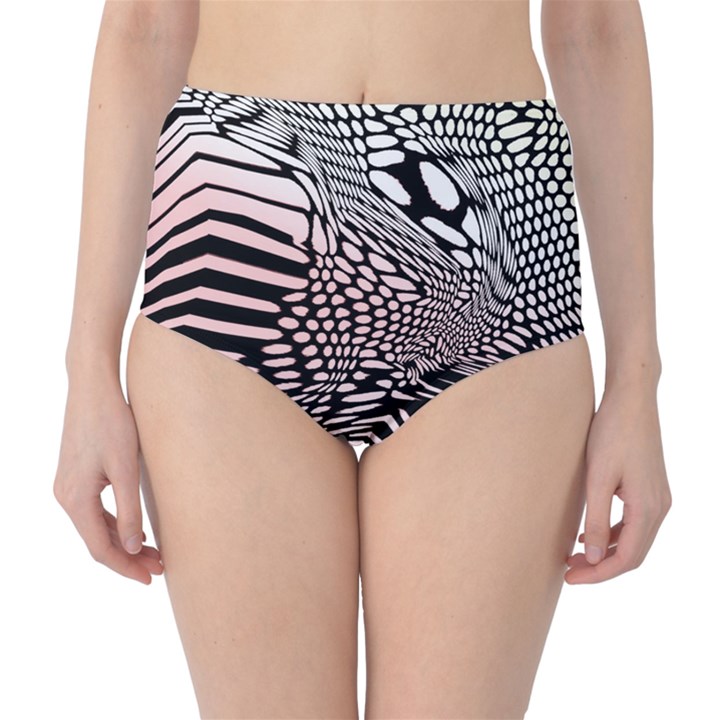 Abstract Fauna Pattern When Zebra And Giraffe Melt Together High-Waist Bikini Bottoms