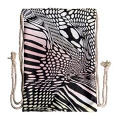 Abstract Fauna Pattern When Zebra And Giraffe Melt Together Drawstring Bag (large) by BangZart