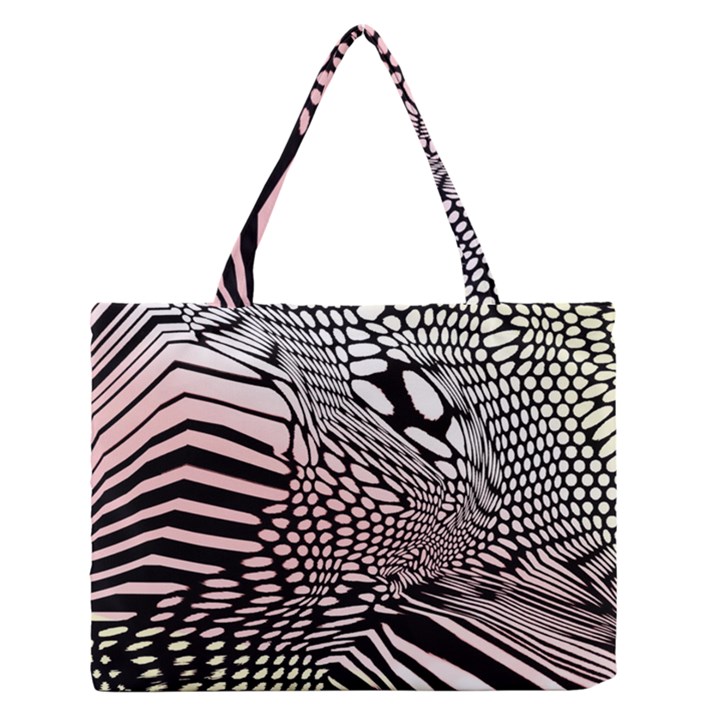 Abstract Fauna Pattern When Zebra And Giraffe Melt Together Medium Zipper Tote Bag