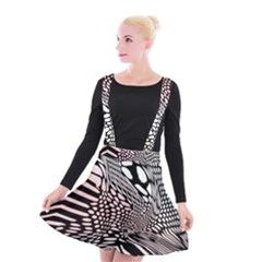 Abstract Fauna Pattern When Zebra And Giraffe Melt Together Suspender Skater Skirt by BangZart