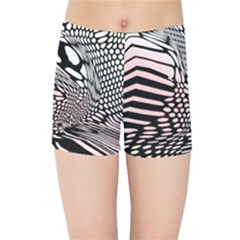 Abstract Fauna Pattern When Zebra And Giraffe Melt Together Kids Sports Shorts