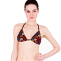 Colorful Trees Background Pattern Bikini Top View1