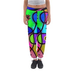 Digitally Painted Colourful Abstract Whimsical Shape Pattern Women s Jogger Sweatpants by BangZart