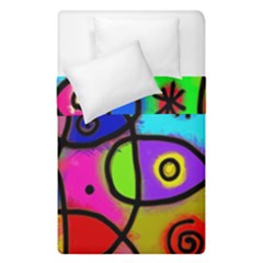 Digitally Painted Colourful Abstract Whimsical Shape Pattern Duvet Cover Double Side (single Size) by BangZart