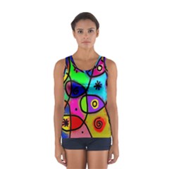 Digitally Painted Colourful Abstract Whimsical Shape Pattern Women s Sport Tank Top  by BangZart