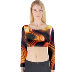 Colourful Abstract Background Design Long Sleeve Crop Top by BangZart