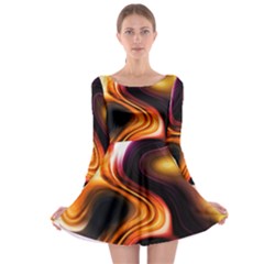 Colourful Abstract Background Design Long Sleeve Skater Dress