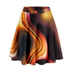 Colourful Abstract Background Design High Waist Skirt by BangZart