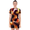 Colourful Abstract Background Design Drop Hem Mini Chiffon Dress View1