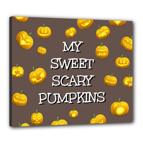 Hallowen My Sweet Scary Pumkins Canvas 24  X 20  by BangZart