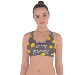 Hallowen My Sweet Scary Pumkins Cross String Back Sports Bra by BangZart