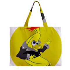 Funny Cartoon Punk Banana Illustration Zipper Mini Tote Bag