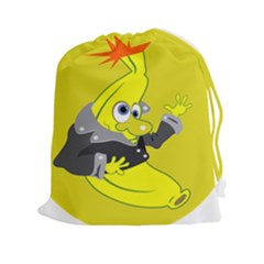 Funny Cartoon Punk Banana Illustration Drawstring Pouches (xxl) by BangZart