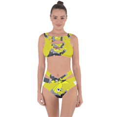 Funny Cartoon Punk Banana Illustration Bandaged Up Bikini Set 