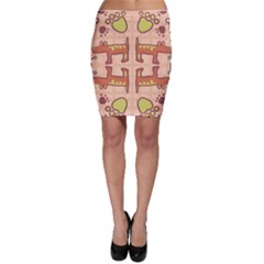 Pet Dog Design  Tileable Doodle Dog Art Bodycon Skirt by BangZart