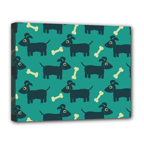 Happy Dogs Animals Pattern Canvas 14  X 11  by BangZart