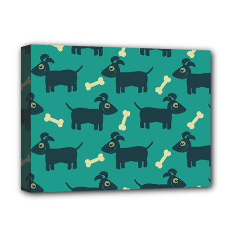 Happy Dogs Animals Pattern Deluxe Canvas 16  X 12   by BangZart