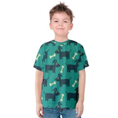 Happy Dogs Animals Pattern Kids  Cotton Tee