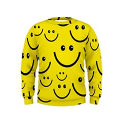 Digitally Created Yellow Happy Smile  Face Wallpaper Kids  Sweatshirt by BangZart