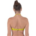 Digitally Created Yellow Happy Smile  Face Wallpaper Halter Bandeau Bikini Top View2