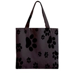 Dog Foodprint Paw Prints Seamless Background And Pattern Zipper Grocery Tote Bag by BangZart