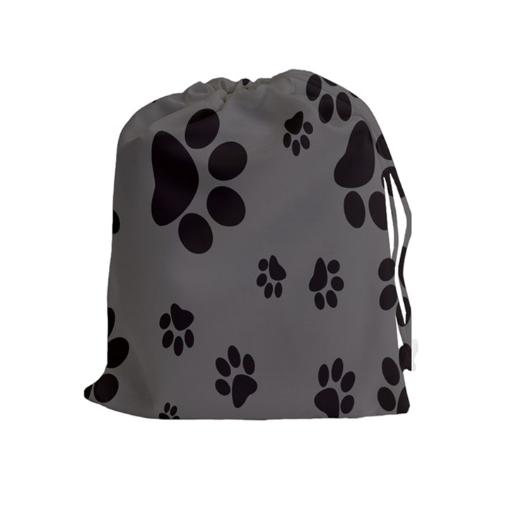 Dog Foodprint Paw Prints Seamless Background And Pattern Drawstring Pouches (Extra Large)