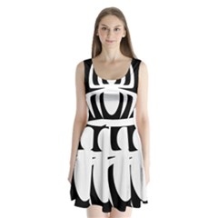 White Spider Split Back Mini Dress  by BangZart