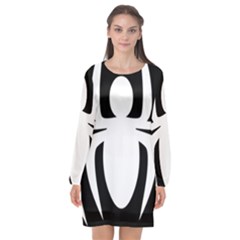 White Spider Long Sleeve Chiffon Shift Dress  by BangZart