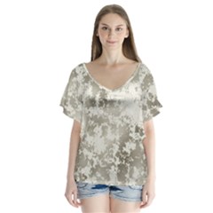 Wall Rock Pattern Structure Dirty Flutter Sleeve Top by BangZart