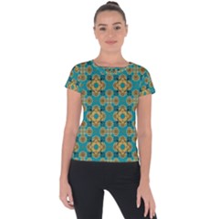 Vintage Pattern Unique Elegant Short Sleeve Sports Top  by BangZart