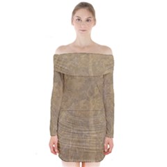 Abstract Forest Trees Age Aging Long Sleeve Off Shoulder Dress by BangZart