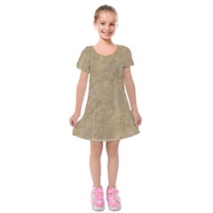 Abstract Forest Trees Age Aging Kids  Short Sleeve Velvet Dress by BangZart