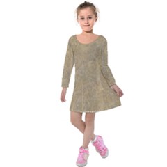 Abstract Forest Trees Age Aging Kids  Long Sleeve Velvet Dress by BangZart