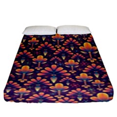 Abstract Background Floral Pattern Fitted Sheet (king Size) by BangZart