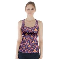 Abstract Background Floral Pattern Racer Back Sports Top by BangZart