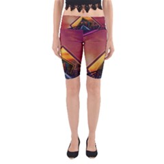 The Rainbow Bridge Of A Thousand Fractal Colors Yoga Cropped Leggings by jayaprime