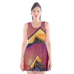 The Rainbow Bridge Of A Thousand Fractal Colors Scoop Neck Skater Dress by jayaprime