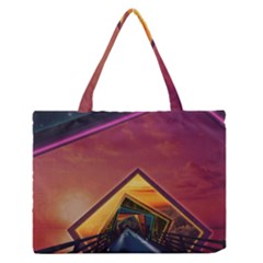 The Rainbow Bridge Of A Thousand Fractal Colors Medium Zipper Tote Bag by jayaprime