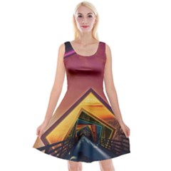 The Rainbow Bridge Of A Thousand Fractal Colors Reversible Velvet Sleeveless Dress by jayaprime