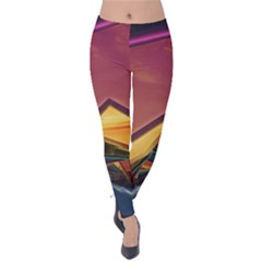 The Rainbow Bridge Of A Thousand Fractal Colors Velvet Leggings by jayaprime