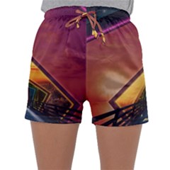 The Rainbow Bridge Of A Thousand Fractal Colors Sleepwear Shorts by jayaprime