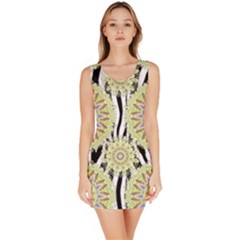 Yellow Green Mandala Pattern Bodycon Dress by PattyVilleDesigns