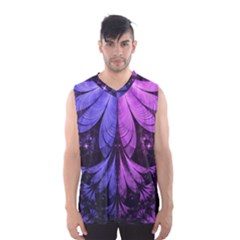 Beautiful Lilac Fractal Feathers Of The Starling Men s Basketball Tank Top by jayaprime