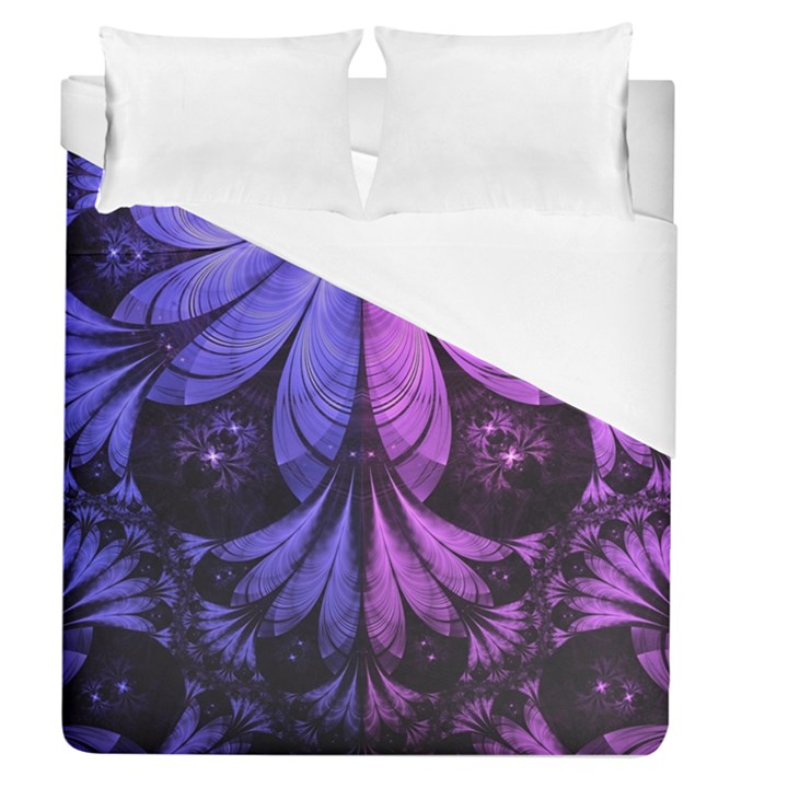 Beautiful Lilac Fractal Feathers of the Starling Duvet Cover (Queen Size)