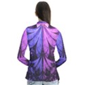 Beautiful Lilac Fractal Feathers of the Starling Drape Collar Cardigan View2