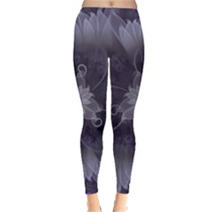 Amazing Fractal Triskelion Purple Passion Flower Leggings  by jayaprime