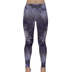 Amazing Fractal Triskelion Purple Passion Flower Classic Yoga Leggings by jayaprime